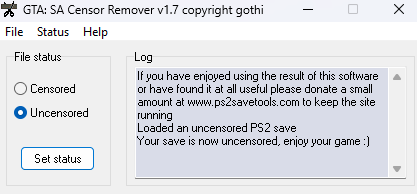 PS2 Save Successfully Modified Confirmation Notification Window